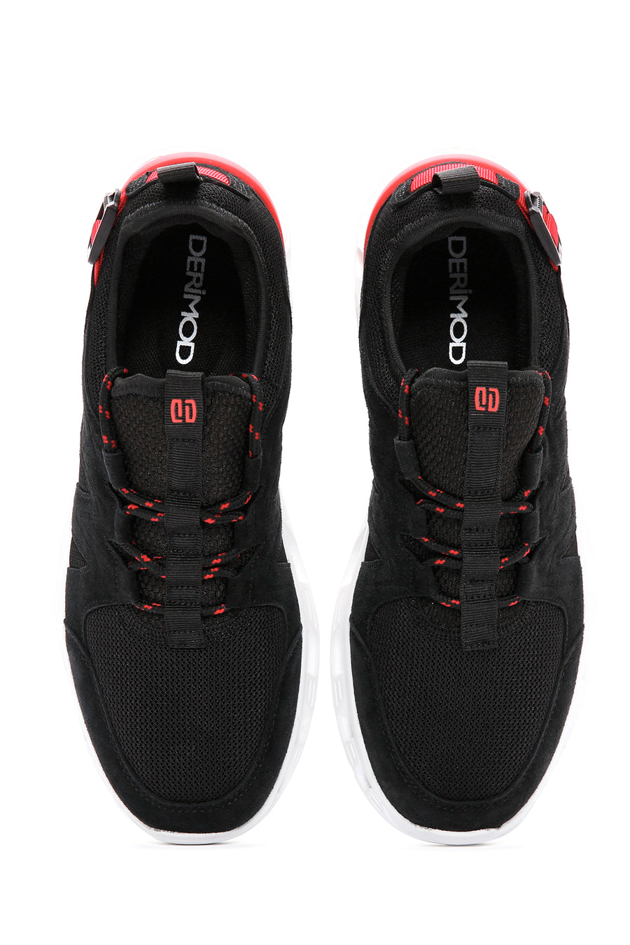Erkek Siyah Bağcıklı Kalın Tabanlı Deri Sneaker
