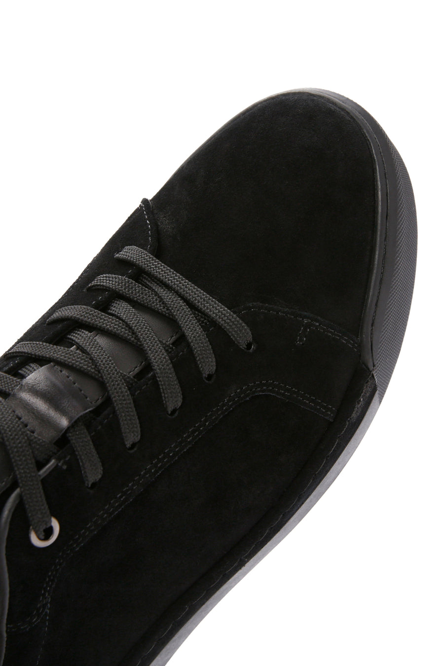 Erkek Siyah Bağcıklı Deri Sneaker