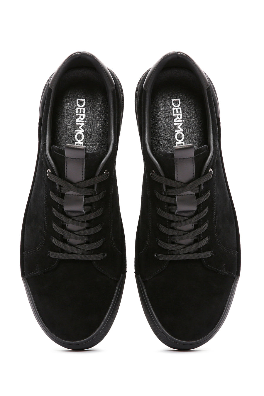 Erkek Siyah Bağcıklı Deri Sneaker
