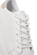 Kadın Beyaz Bağcıklı Kalın Topuklu Sneaker | Derimod
