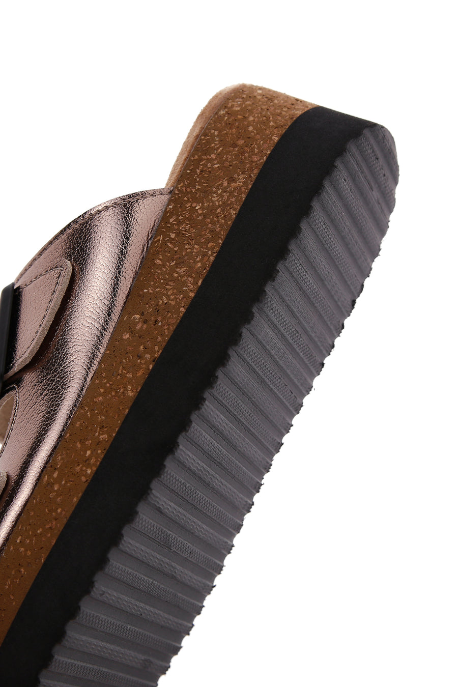 Women's Gray Buckle Comfort Slippers