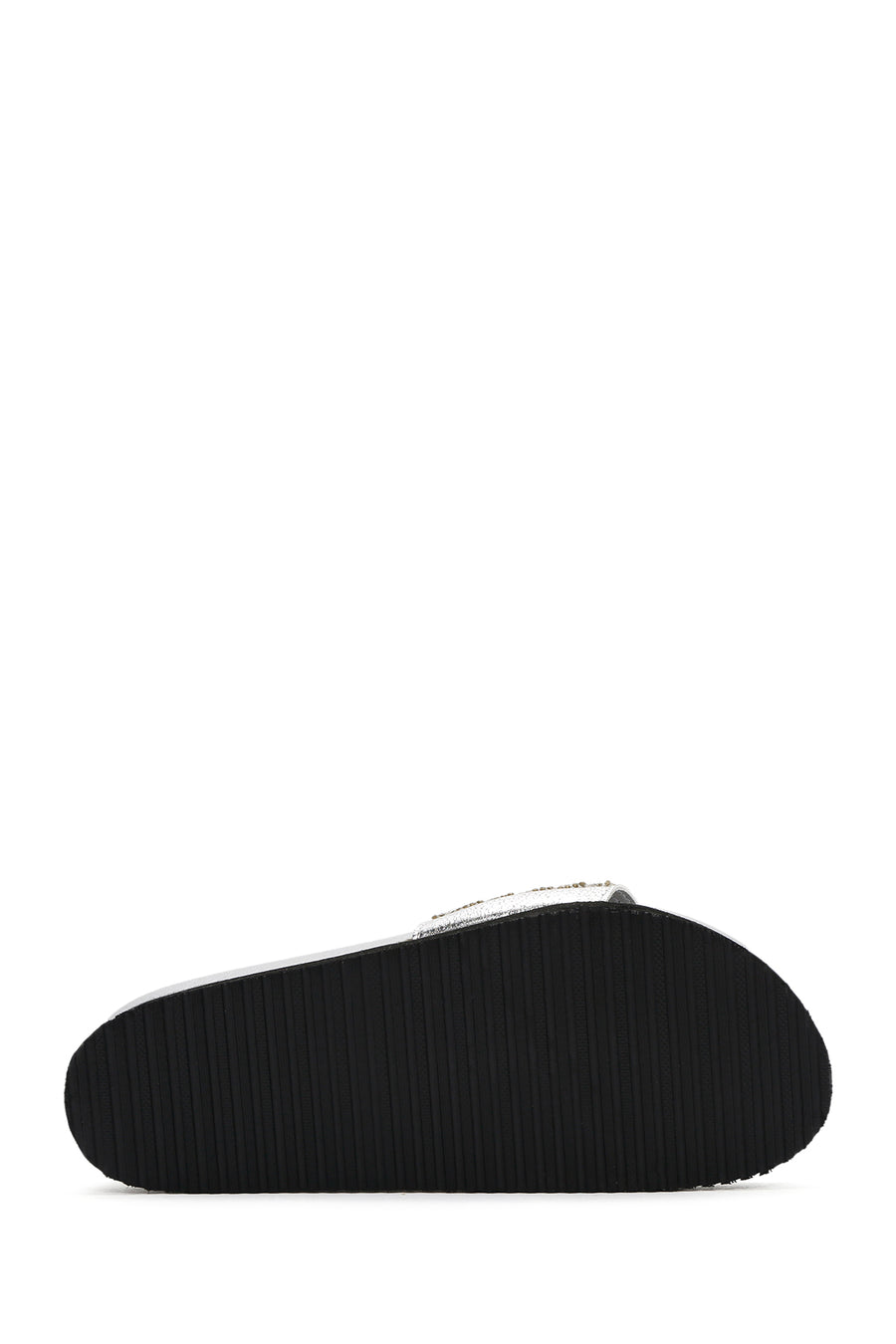 Women's Silver Thick Soled Stone Slippers