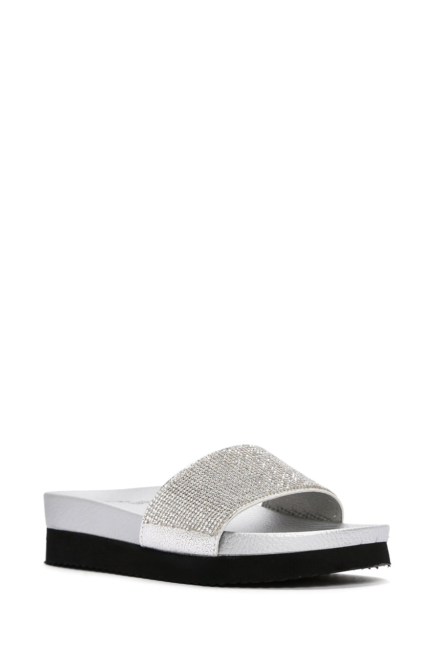 Women's Silver Thick Soled Stone Slippers