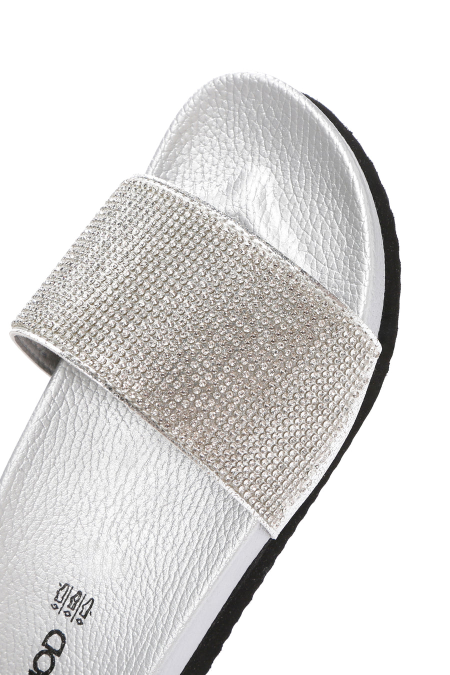 Women's Silver Thick Soled Stone Slippers