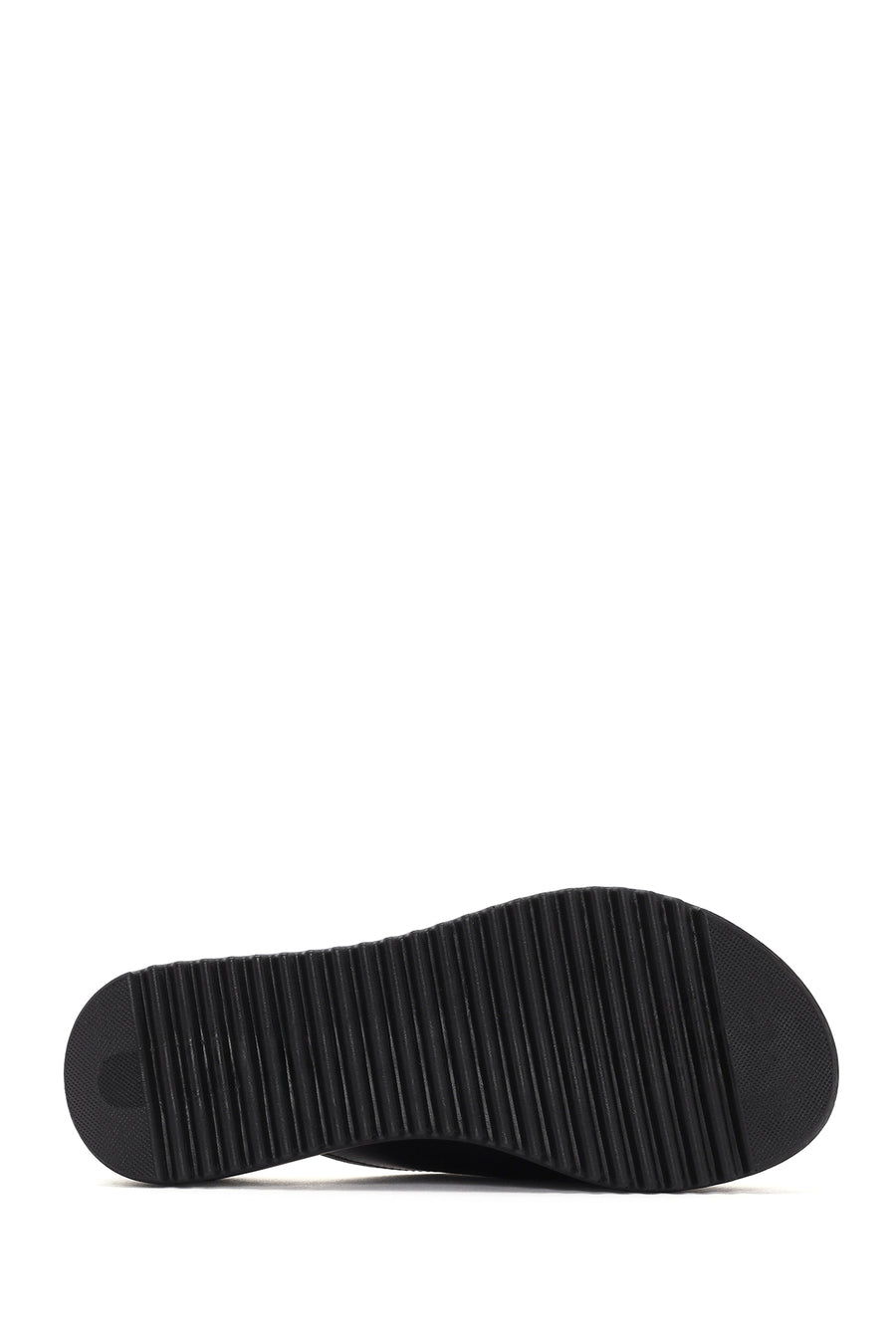 Women Black Thick Sole Buckle Detail Comfort Slippers