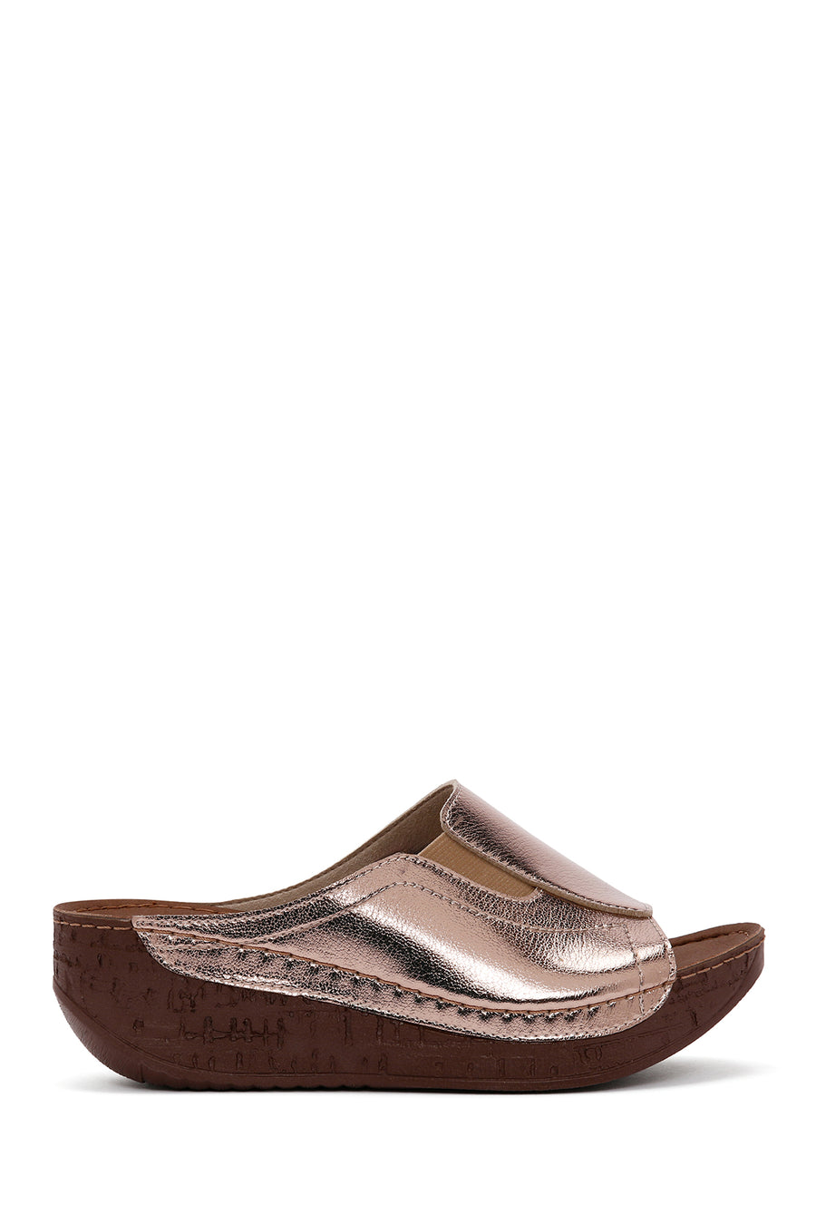 Women's Bronze Thick Soled Comfort Slippers 24SFE235832 | Derimod