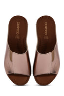 Women's Bronze Thick Soled Comfort Slippers | Derimod
