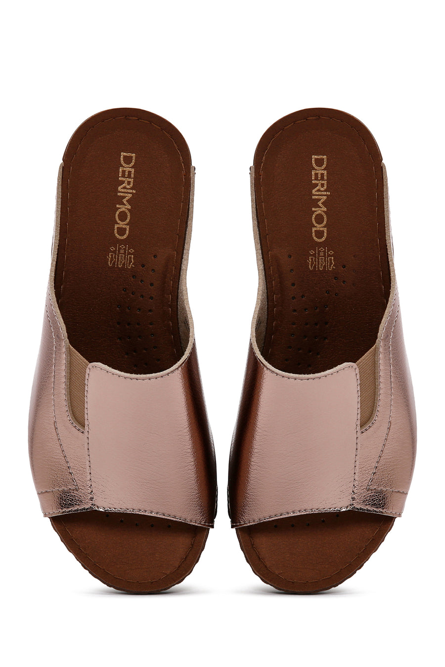 Women's Bronze Thick Soled Comfort Slippers
