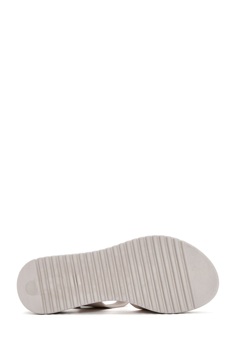 Women's Cream Thick-Soled Comfort Sandals with Ankle Strap