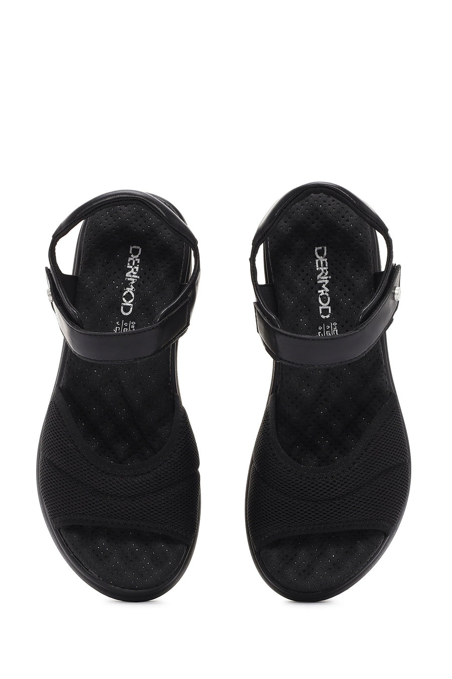 Kadın Siyah Dolgu Topuklu Bilekten Bantlı Comfort Sandalet