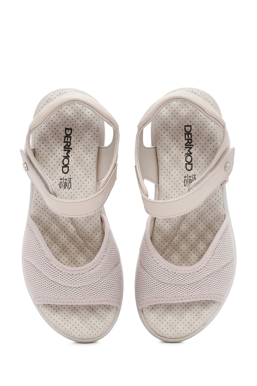 Kadın Krem Dolgu Topuklu Bilekten Bantlı Comfort Sandalet
