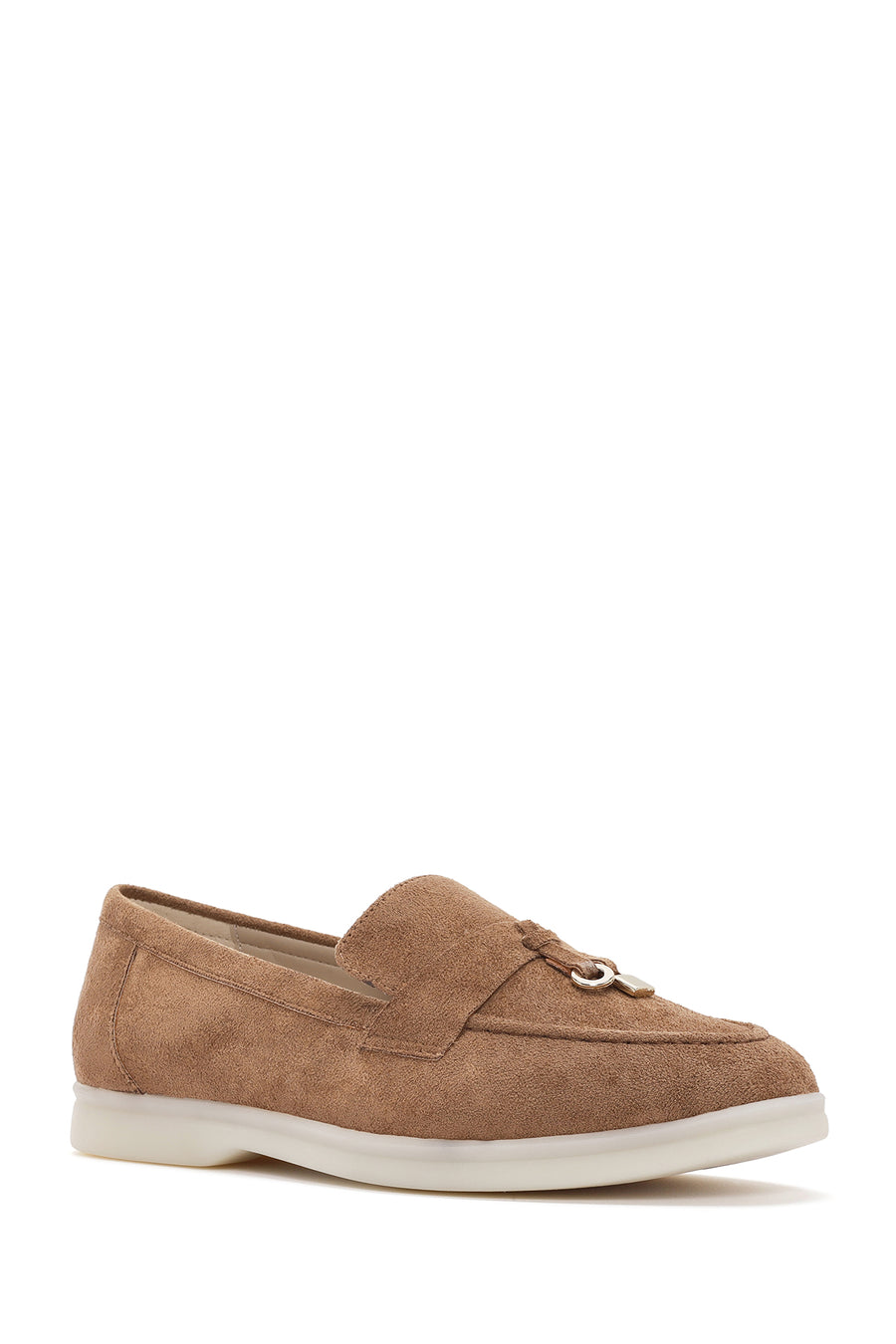 Women's Tan Tassel Suede Masculine Loafer