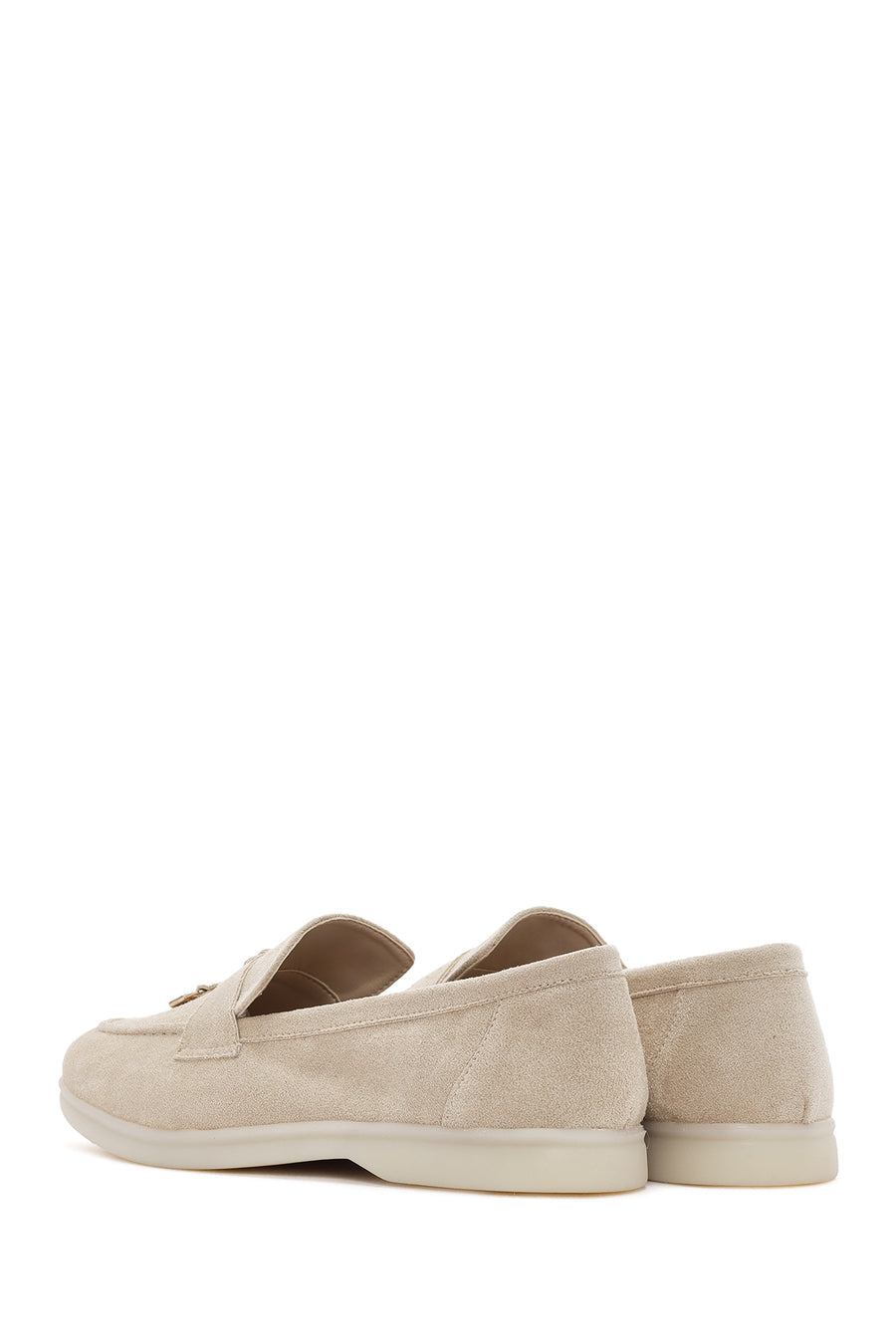 Women's Beige Tassel Suede Masculine Loafer