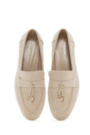 Women's Beige Tassel Suede Masculine Loafer | Derimod