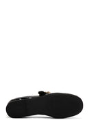 Women's Black Stoned Patent Leather Ballerinas | Derimod