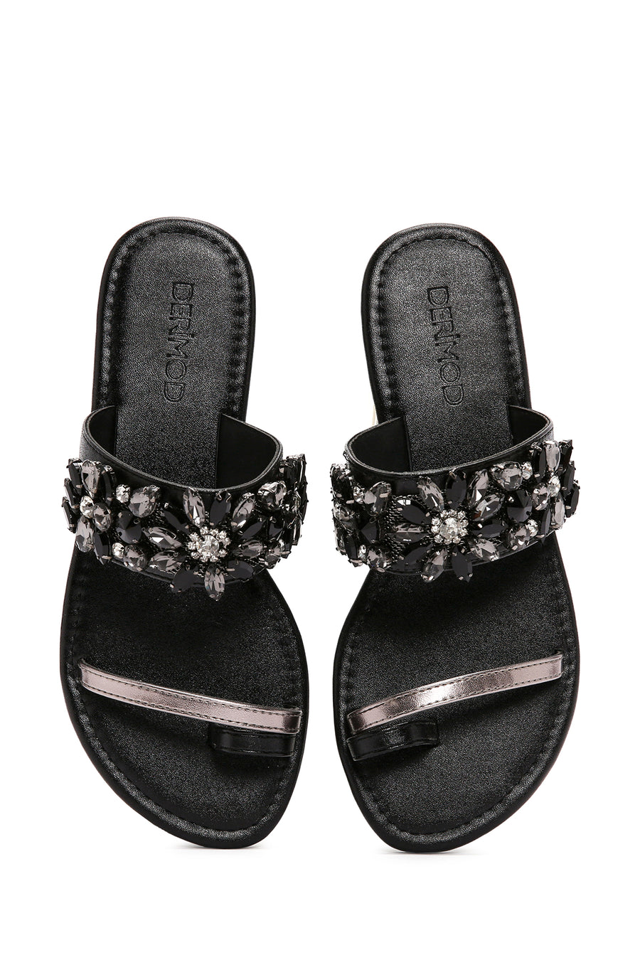 Women's Black Stone Flip Flops