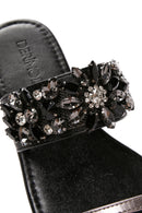Women's Black Stone Flip Flops | Derimod