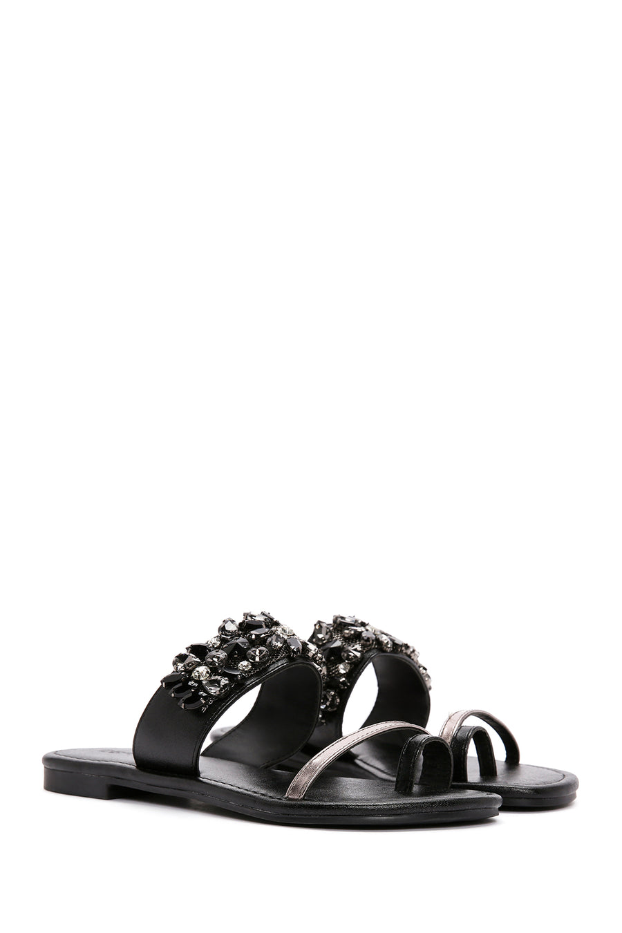Women's Black Stone Flip Flops