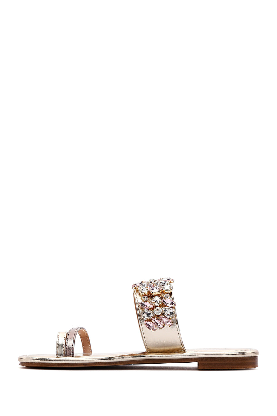 Women's Gold Stone Flip Flops