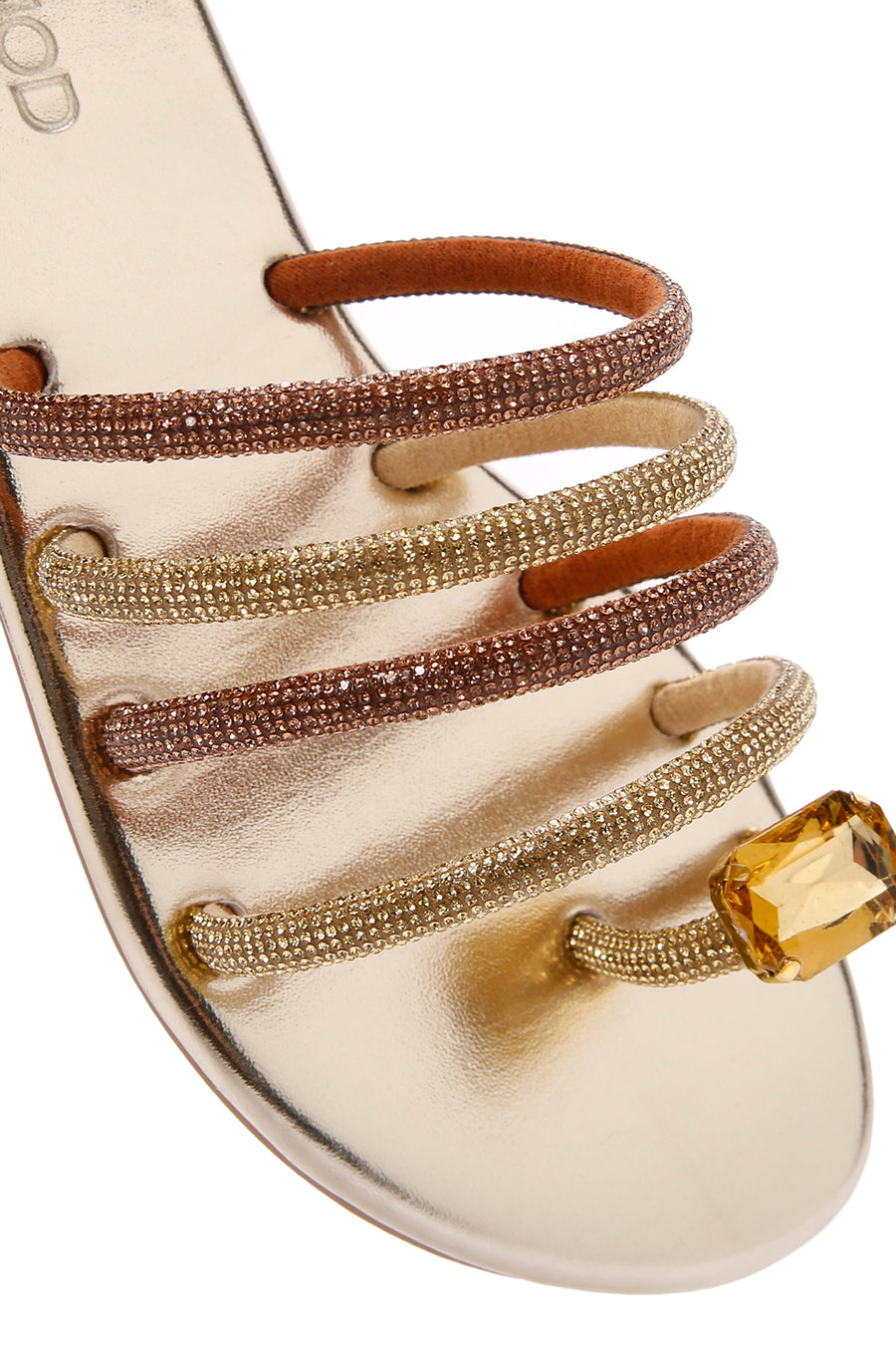 Women's Gold Stone Flip Flops