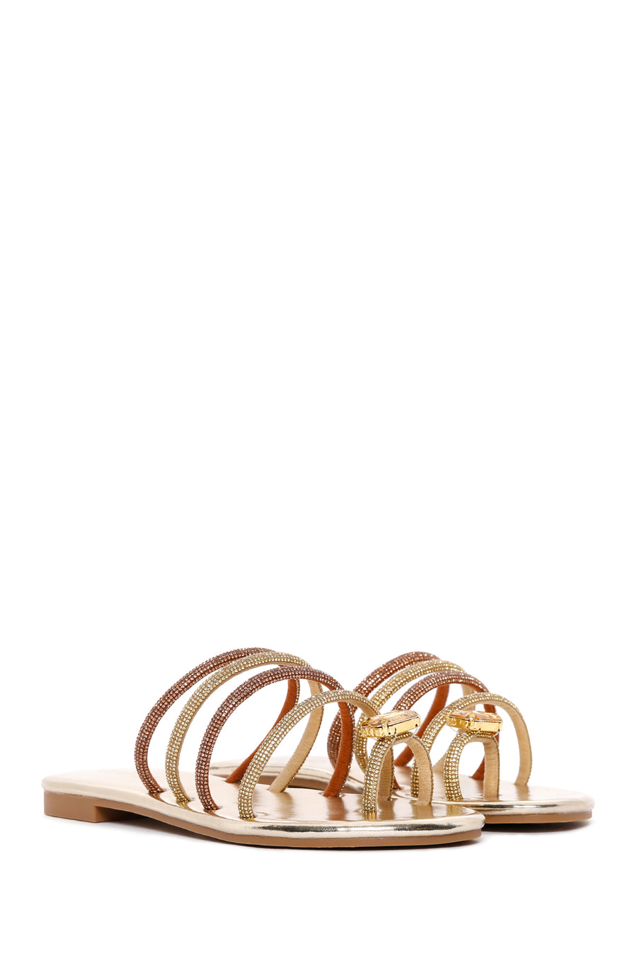 Women's Gold Stone Flip Flops