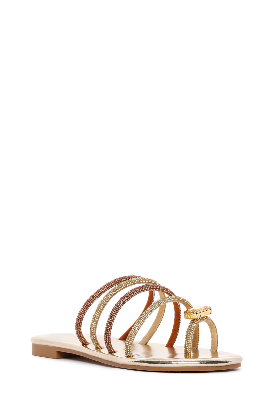 Women's Gold Stone Flip Flops