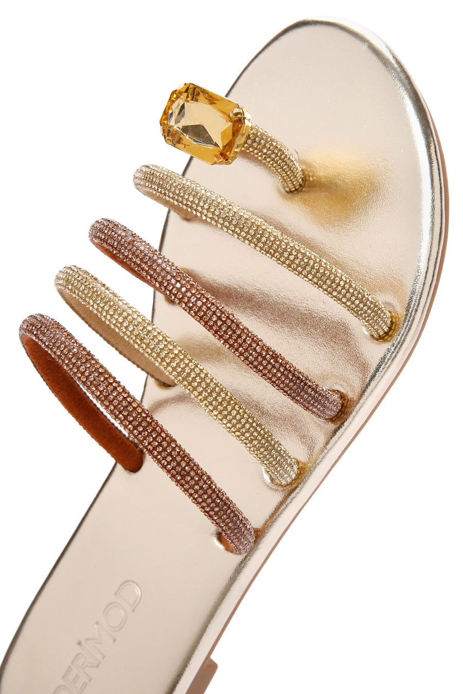 Women's Gold Stone Flip Flops