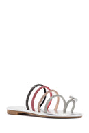Women's Multicolored Stone Flip Flops | Derimod