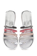 Women's Multicolored Stone Flip Flops | Derimod