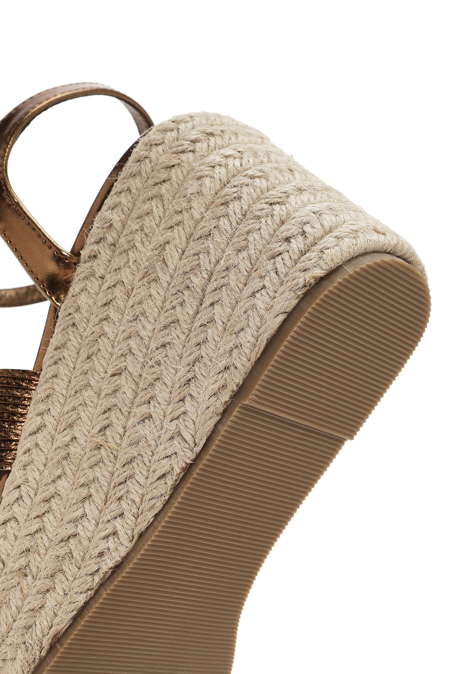 Women's Bronze Ankle Strap Wedge Heeled Espadrille