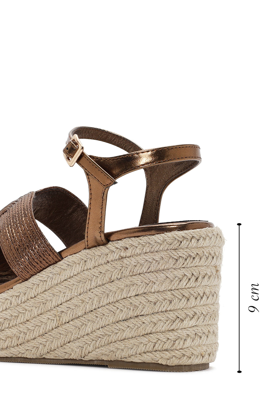 Women's Bronze Ankle Strap Wedge Heeled Espadrille
