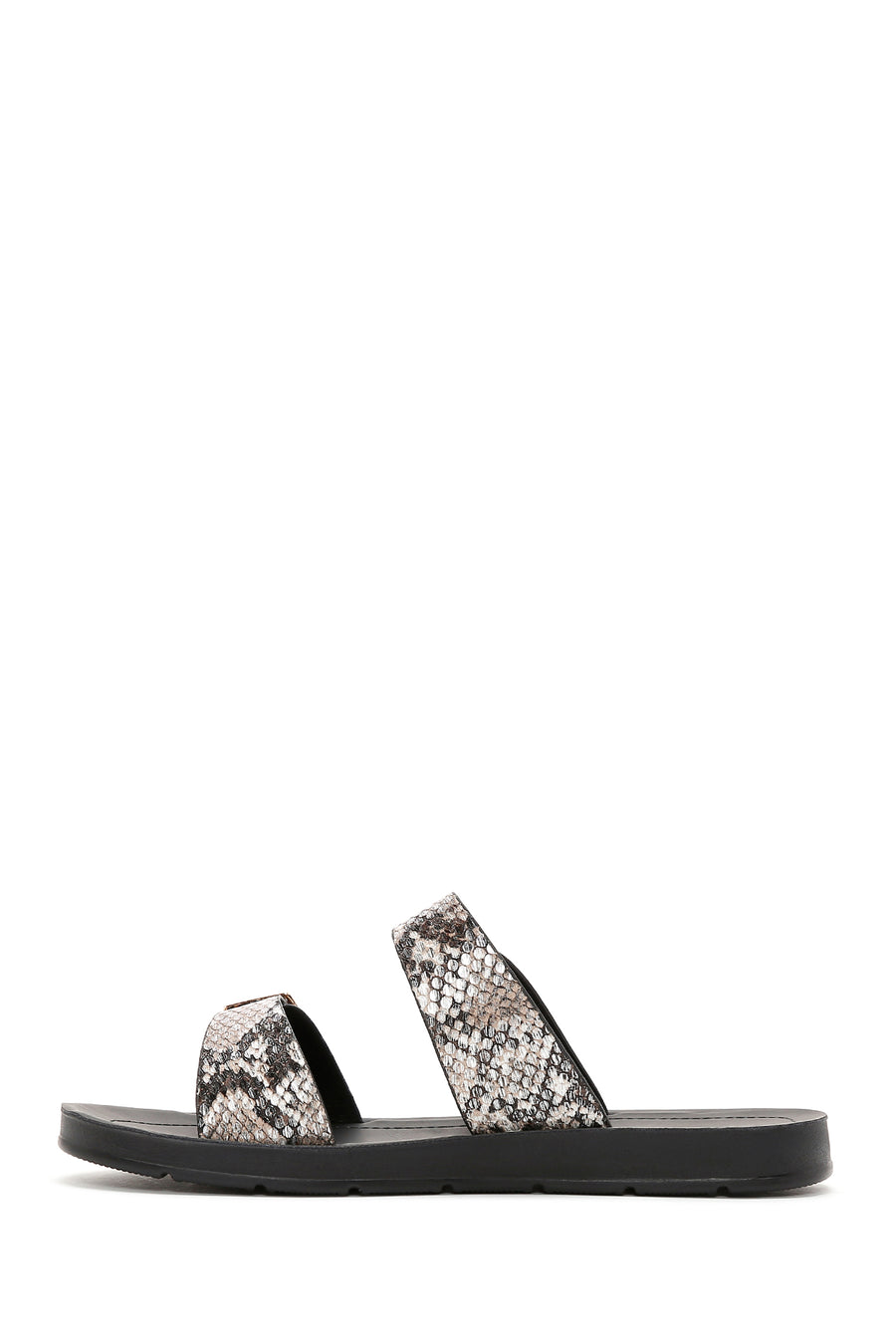 Women's Black Double Buckle Slippers