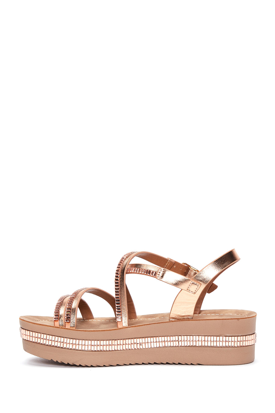 Women's Pink Ankle Strap Thick Soled Sandals