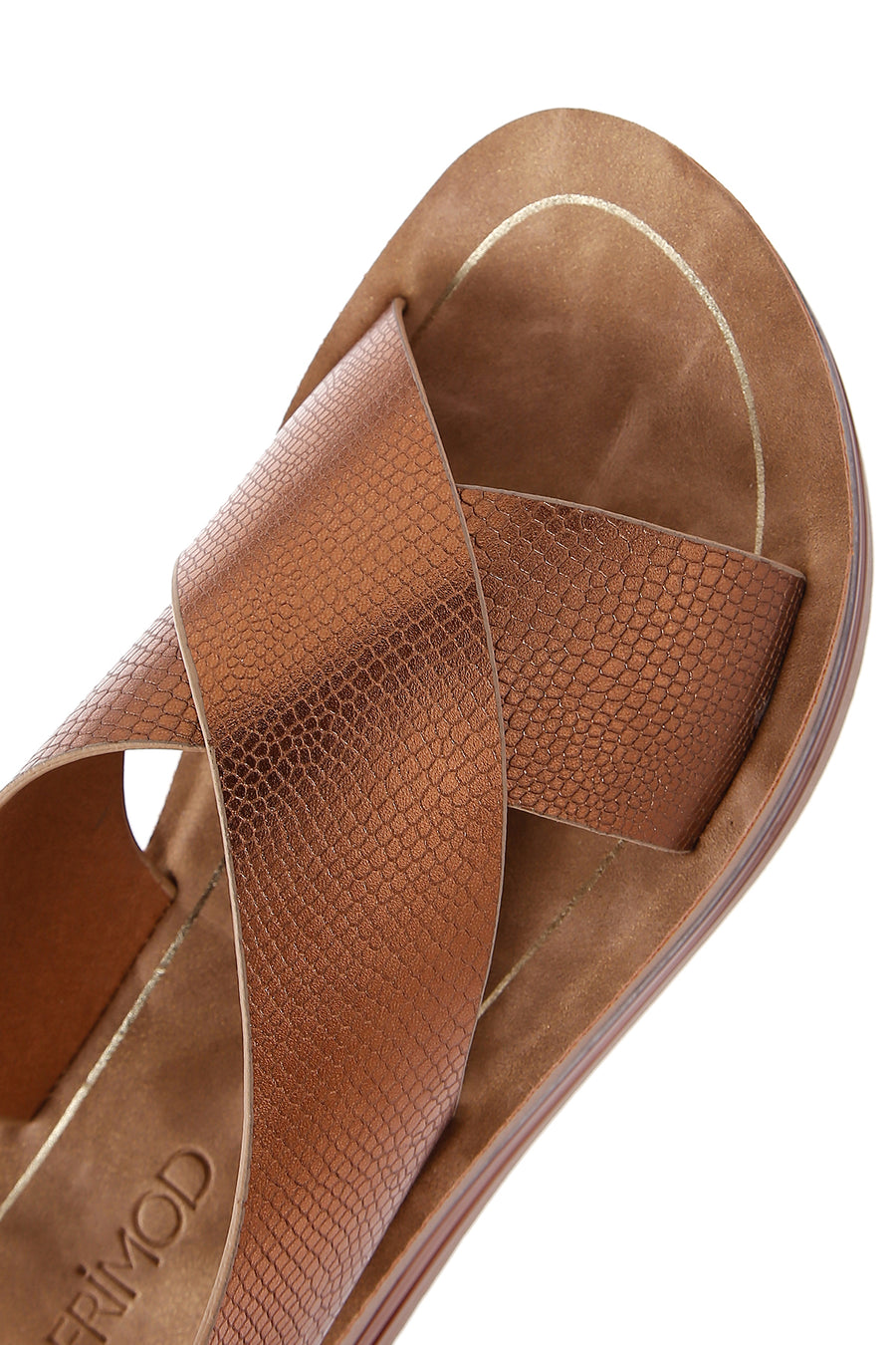 Women's Bronze Ankle Strap Thick Soled Metallic Sandals