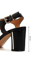 Women's Black Ankle Strap Heeled Sandals | Derimod