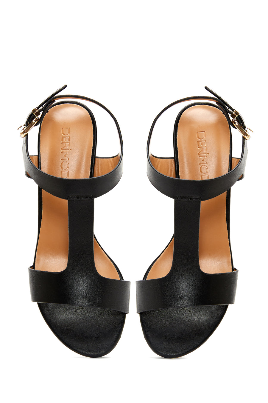 Women's Black Ankle Strap Heeled Sandals