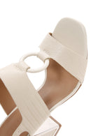 Women's Beige Ankle Strap Heeled Sandals | Derimod