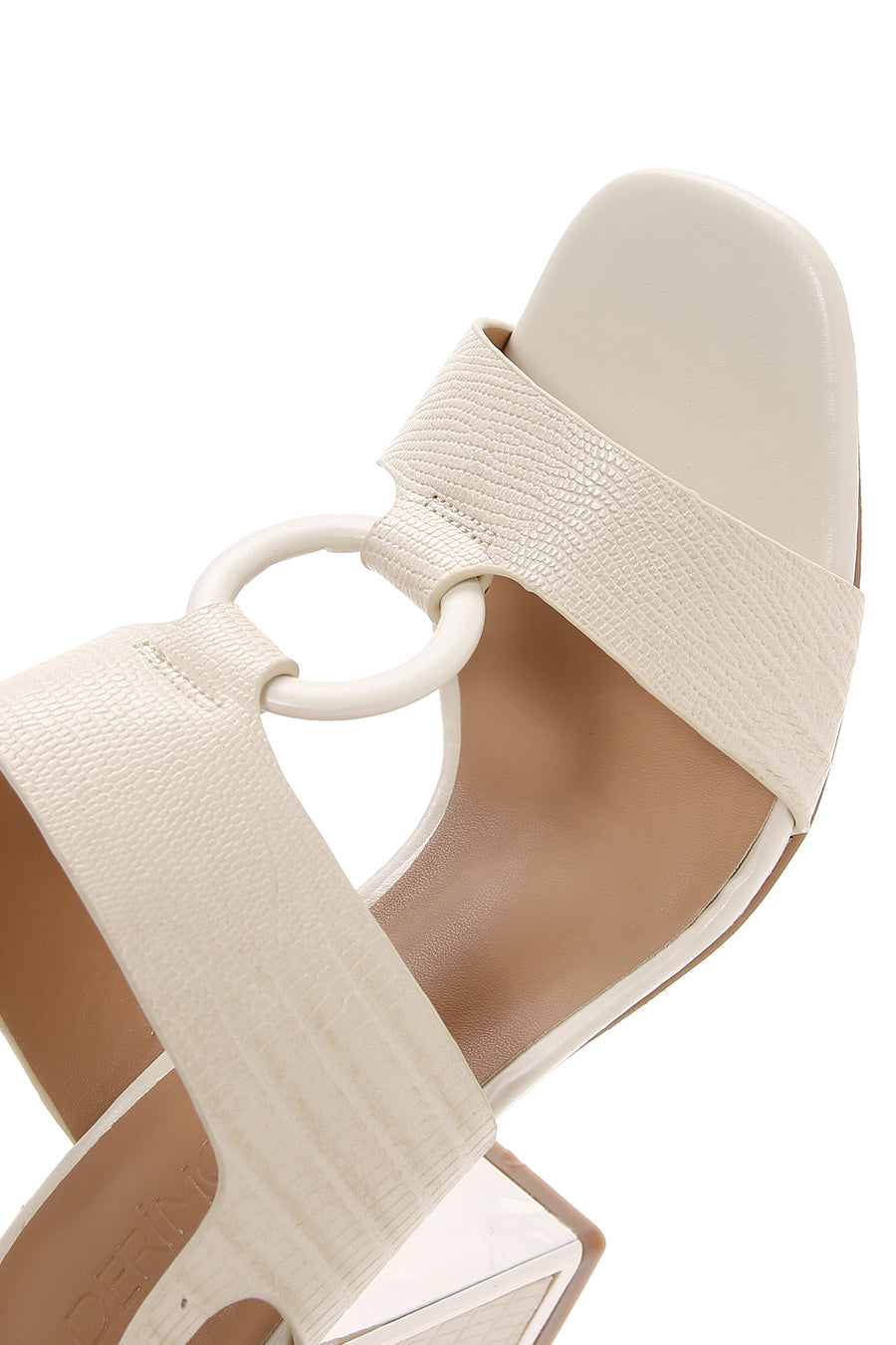 Women's Beige Ankle Strap Heeled Sandals