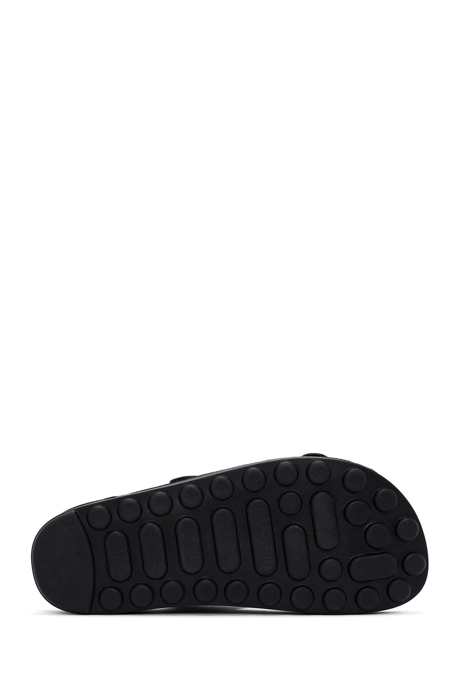 Women's Black Stone Double Buckle Thick Sole Comfort Slippers