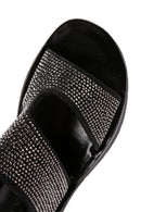 Women's Black Stone Comfort Slippers | Derimod