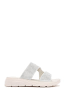 Women's Silver Stone Comfort Slippers | Derimod