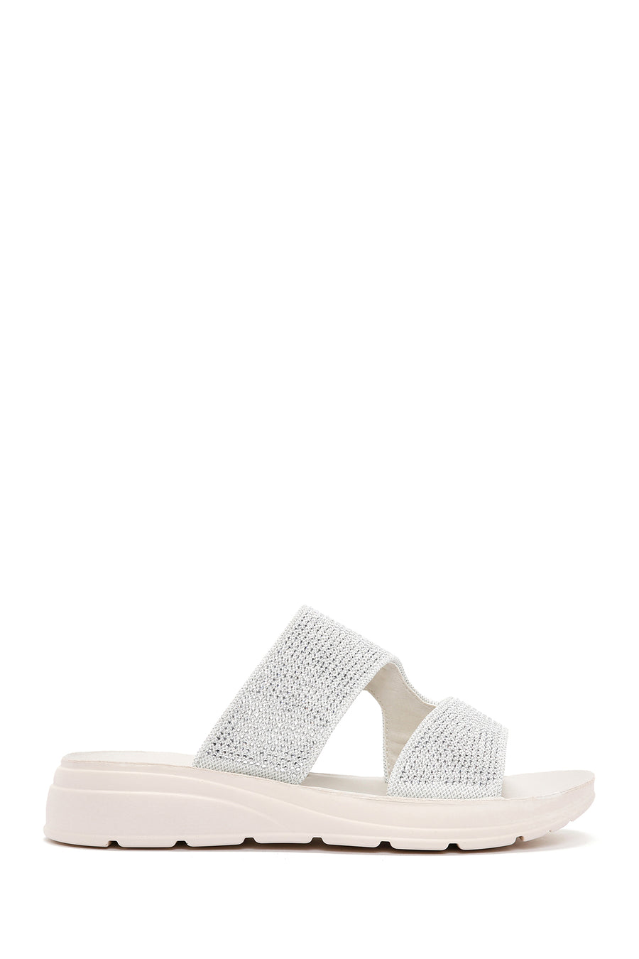 Women's Silver Stone Comfort Slippers 24SFE464214 | Derimod
