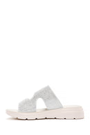 Women's Silver Stone Comfort Slippers | Derimod