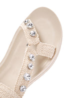 Women's Beige Ankle Strap Stone Sandals | Derimod