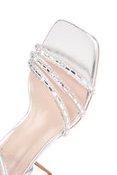 Women's Silver Ankle Strap Heeled Sandals | Derimod