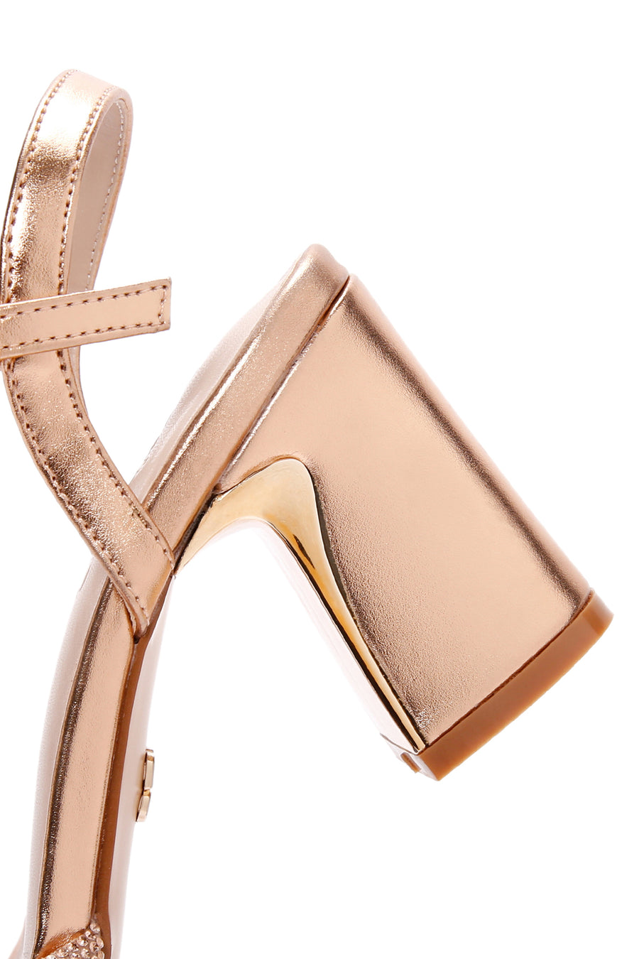 Women's Pink Ankle Strap Stone Heeled Sandals