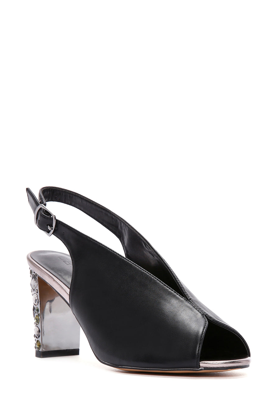 Women's Black Thick Heeled Sandals