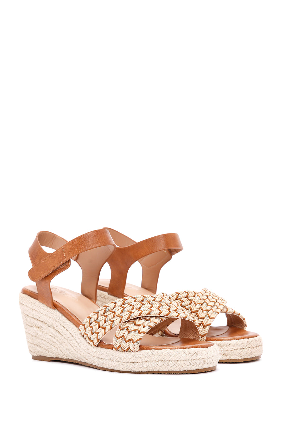Women's Tan Wedge Heels Espadrille