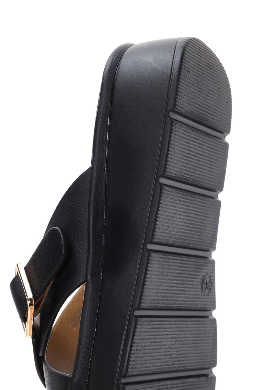 Women's Black Thick Soled Comfort Slippers