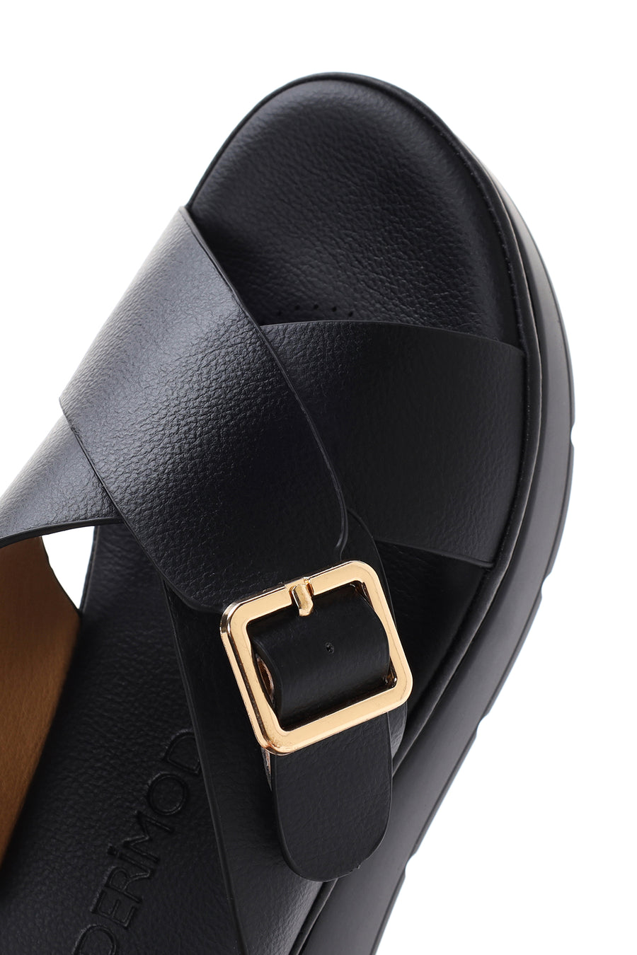 Women's Black Thick Soled Comfort Slippers